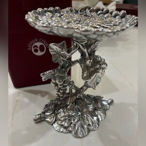 Arthur Court Silver Grape Vine Candle Holder NEW IN BOX